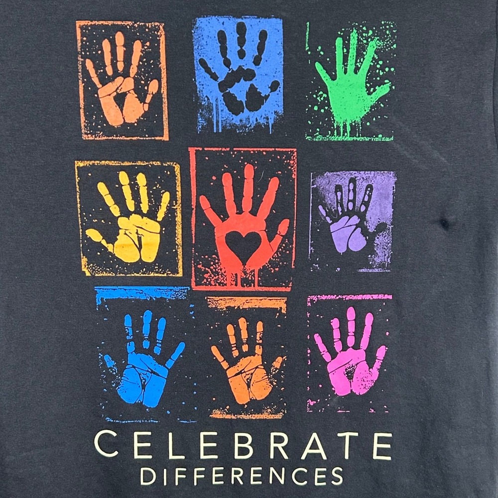 Autism Speaks Celebrate‎ Differences Black Graphic T-Shirt Mens Small New